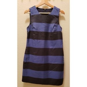 NWT Banana Republic Blue Black Striped Shimmer Tank Dress Size 4P